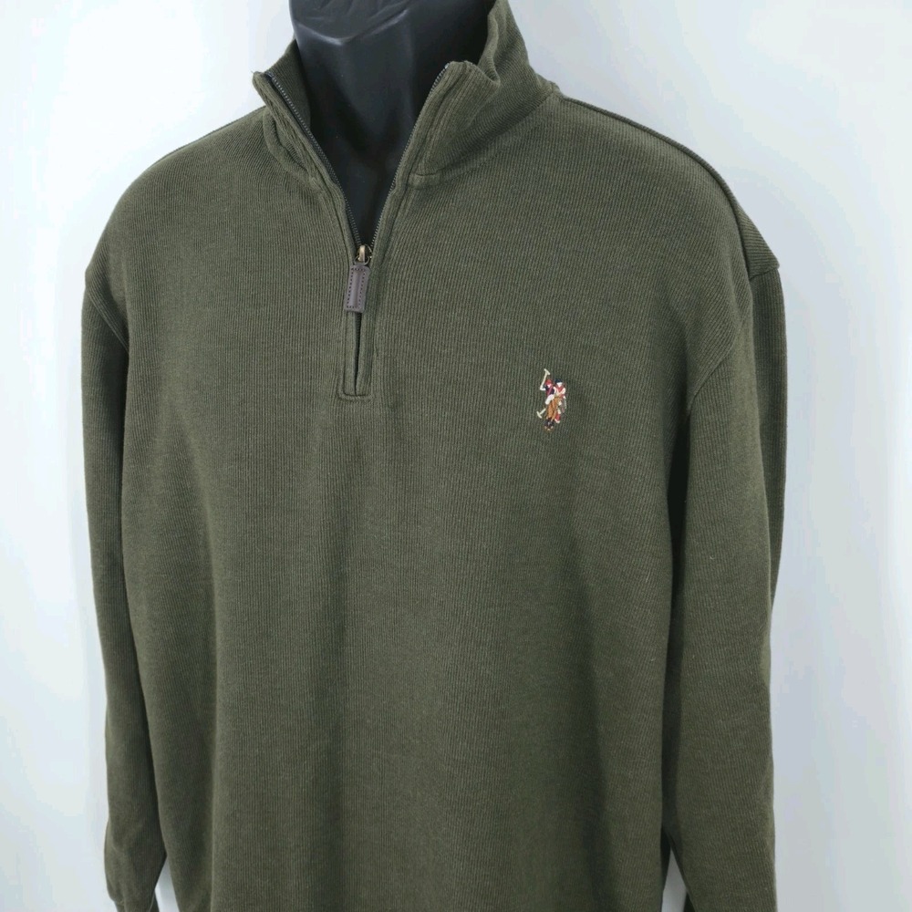 Polo Ralph Lauren Estate Rib Mens Size Large Quarter Zip Flesh Pony Luxury Trave
